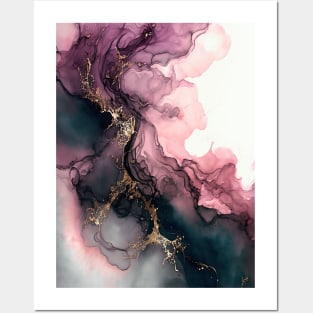 Bordo Horizon - Abstract Alcohol Ink Art Posters and Art